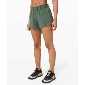 LULULEMON Women’s Algae Green Hotty Hot High-Rise Lined Short 4” *Seersucker Siz